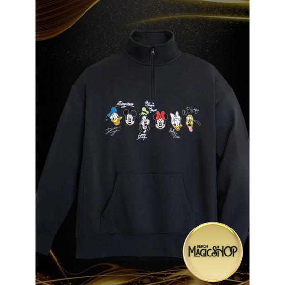 Disney Parks Disney World Mickey & Friends Quarter Zip Pullover Small - Picture 1 of 2
